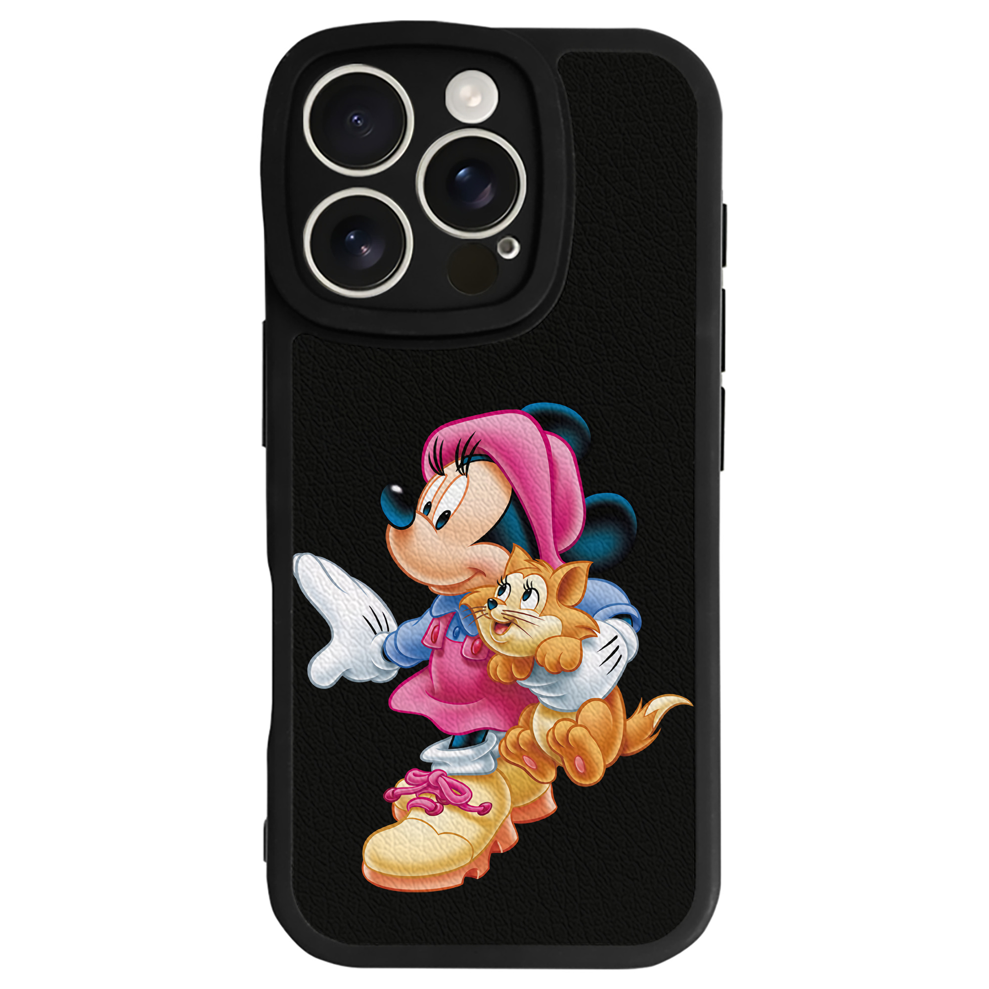 （画像用） ミッキーマウス Mickey Mouse 【iPhone 16シリーズ対応】シリコンスマホケース（レザー調） 材質：シリコン
